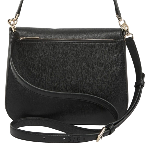 Kate Spade New York Kailee Black Leather Medium Shoulder Crossbody Handbag Purse - Picture 2 of 11